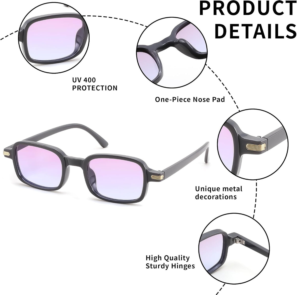ÉÌƷͼƬ 26 | B0H1B921MS | FEISEDY Trendy Rectangle Sunglasses Womens Mens Narrow Square Shades B0449