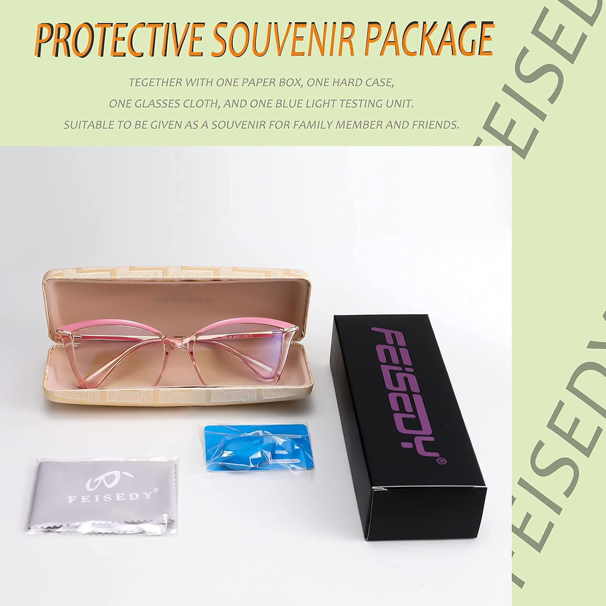 ÉÌƷͼƬ 13 | B096LSK611 | FEISEDY Blue Light Blocking Glasses Computer Glasses Women Men Cateye TR90 Frame B2772