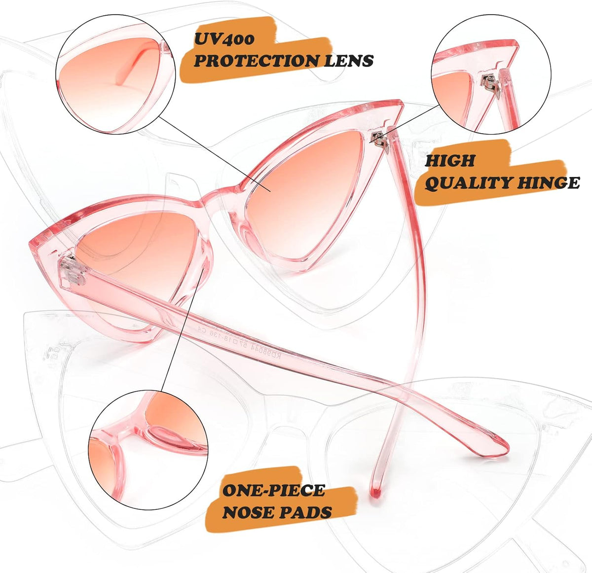 ÉÌƷͼƬ 12 | B09SPTCVBR | FEISEDY Retro Cat Eye Sunglasses for Women Fashion Vintage Cateye Sun Glasses B2235