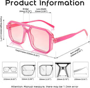 ÉÌƷͼƬ 5 | B0B9BNZRMZ | FEISEDY Retro Aviator Square Sunglasses for Women Men UV400 B2939