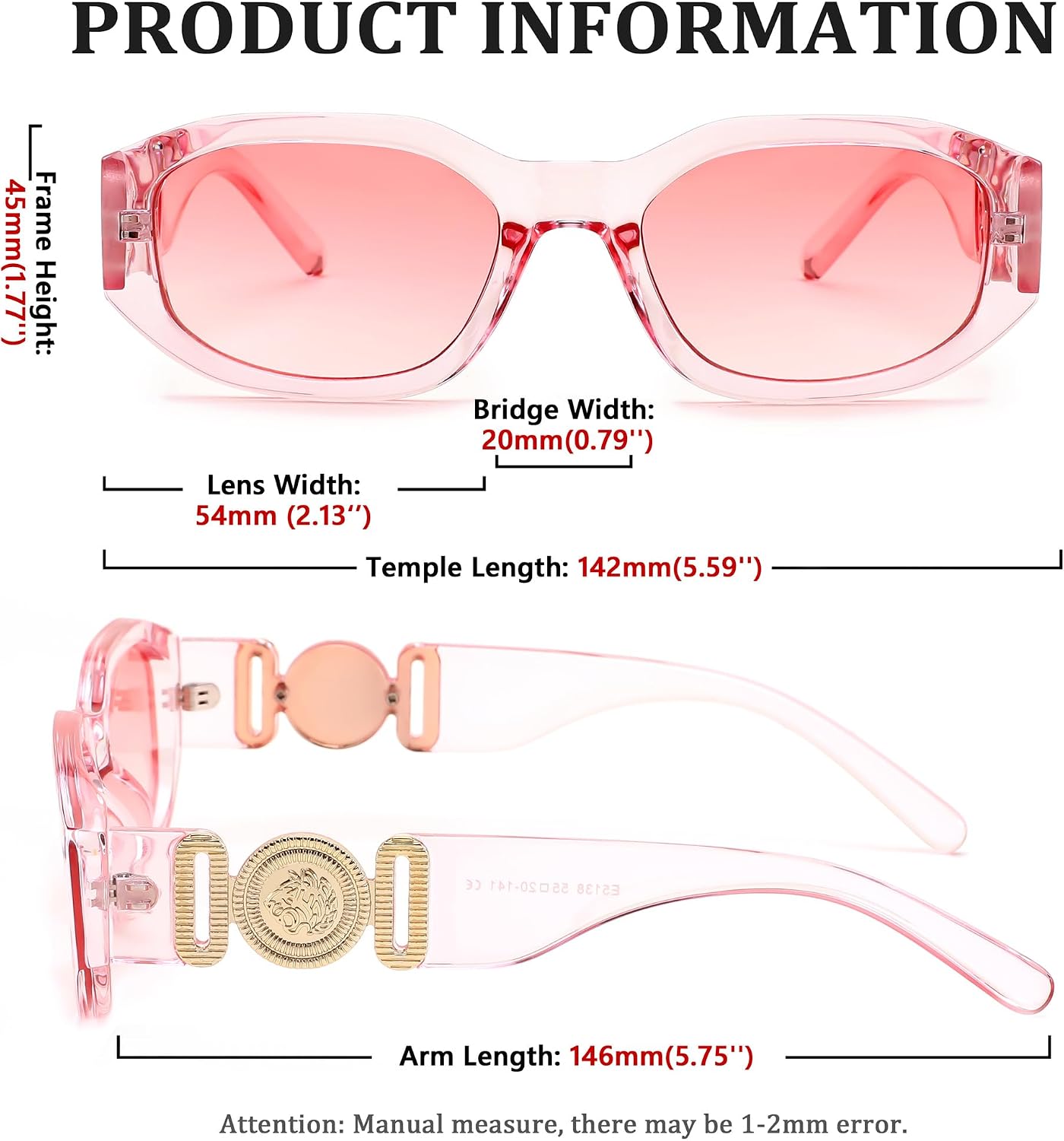 商品图片 99 | B0B5V7T75J | FEISEDY Retro Trendy Rectangle Sunglasses Women Men Narrow Shades B2322