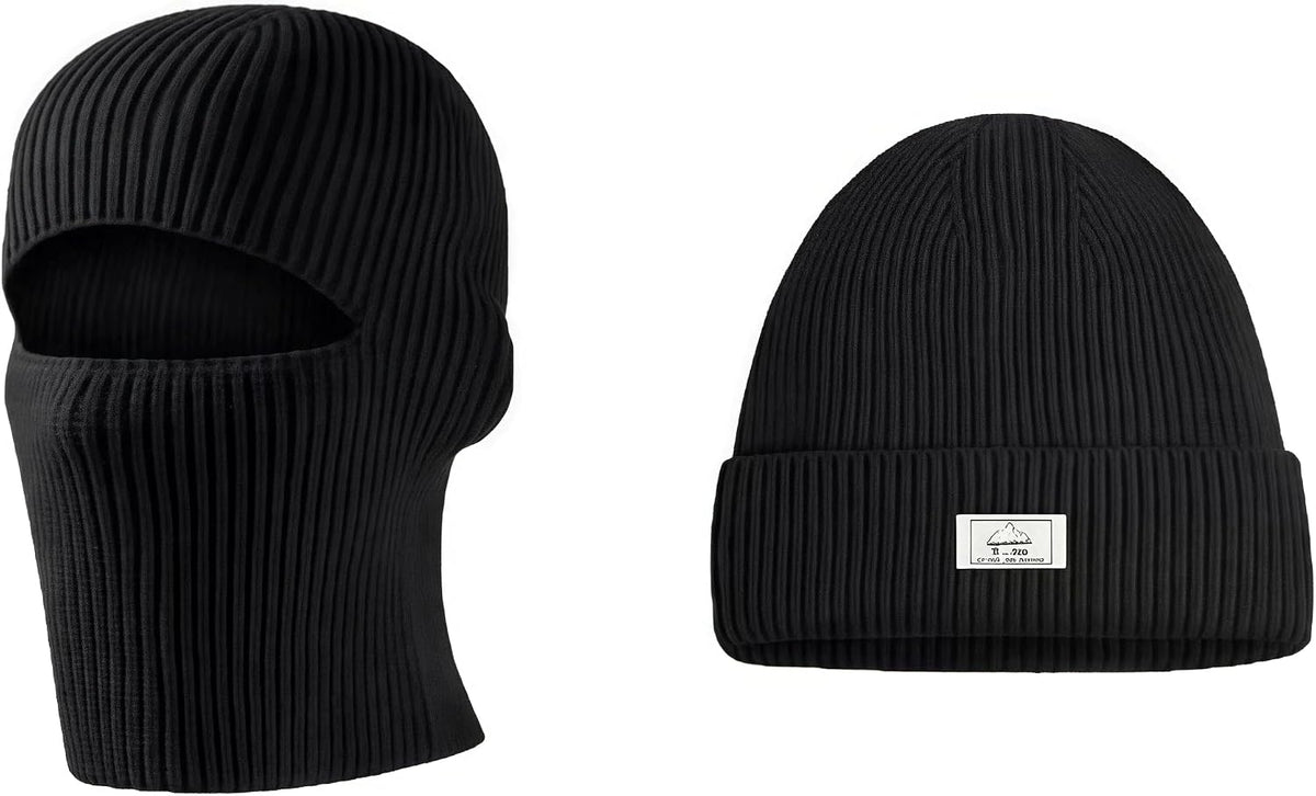 商品图片 2 | B0FSQN1WM5 | 2 in 1 Balaclava Face Mask Beanie Hat - Knitted Beanie for Men Women Winter Warm Full Face Cover Ski Mask for Outdoor Sports