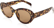 002 Leopard | Tea Lens / 52 Millimeters | B0B2W7V843 | FEISEDY Y2k Oval Sunglasses Womens Thick Bold Retro Clout Goggles Round Cateye Shades B2313