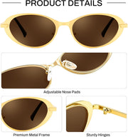 ÉÌƷͼƬ 4 | B0GVDPV1W4 | FEISEDY Metal Oval Sunglasses UV400 Protection for Women and Men B0429