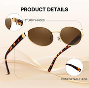 ÉÌƷͼƬ 5 | B0GK19LPFF | FEISEDY Retro Oval Metal Y2K Sunglasses for Women Men Small Frame B0402