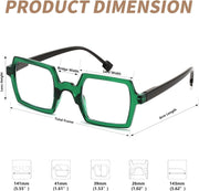 商品图片 6 | B0DNDMV881 | FEISEDY Fashion Blue Light Reading Glasses for Women Square Retro Anti- Glare Digital Eyestrain Readers B0261