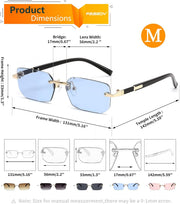 ÉÌƷͼƬ 68 | B0CY2Q4VW1 | FEISEDY Rimless Sunglasses Y2K Retro Small Narrow Rectangle Shades B2643