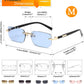 商品图片 68 | B0CY2Q4VW1 | FEISEDY Rimless Sunglasses Y2K Retro Small Narrow Rectangle Shades B2643