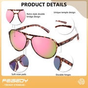 ÉÌƷͼƬ 3 | B0GVSV8P8S | FEISEDY Polarized Aviator Sunglasses for Men Women Trendy Sports TR90 B0378