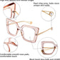 商品图片 46 | B08DF5QRXC | FEISEDY Oversized Square Blue Light Blocking Glasses Eye Strain Glare Pearl Inlay Arm Cat Eye Fashion Eyewear B2639