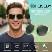ÉÌƷͼƬ 42 | B0DSVK9L2R | FEISEDY Retro Aviator Polarized Sunglasses Women Men Outdoors B0260