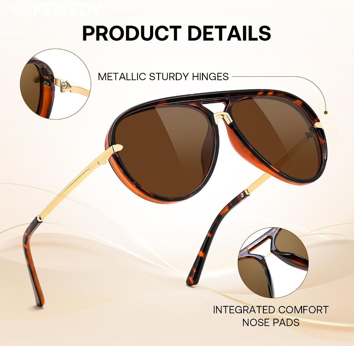 ÉÌƷͼƬ 54 | B0GYVVZBQM | FEISEDY Classic Aviator Sunglasses UV400 Protection for Women Men B0461