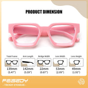 ÉÌƷͼƬ 24 | B0DXDYMMPM | FEISEDY Retro Blue Light Blocking Glasses for Women Men 90s Classic Rectangle Frame Thick Chic Computer Eyeglasses B2383R