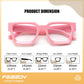 商品图片 24 | B0DXDYMMPM | FEISEDY Retro Blue Light Blocking Glasses for Women Men 90s Classic Rectangle Frame Thick Chic Computer Eyeglasses B2383R