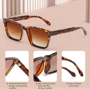 ÉÌƷͼƬ 30 | B0FHD6DJB5 | FEISEDY Trendy Square Polarized Sunglasses For Men Women Thick Frame B0294