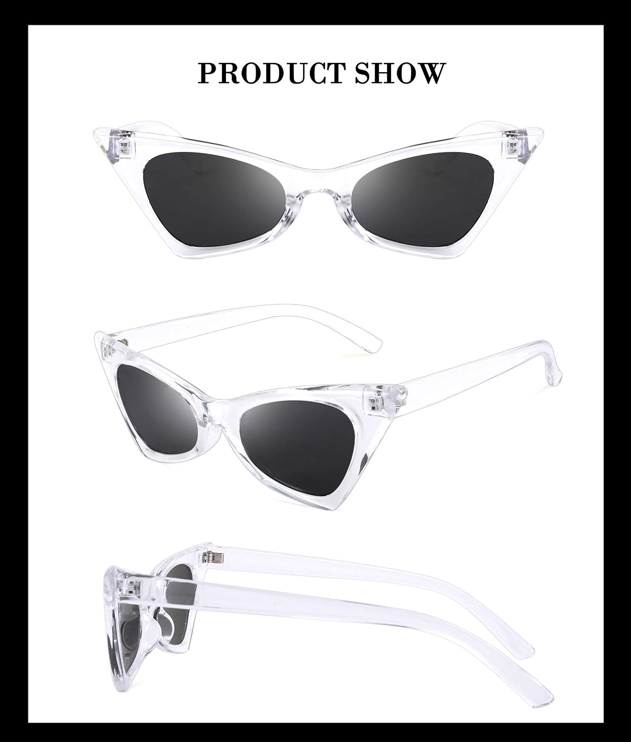 商品图片 62 | B079KYQYT3 | FEISEDY Small Cat Eye Sunglasses Vintage Square Shade Women Eyewear B2291