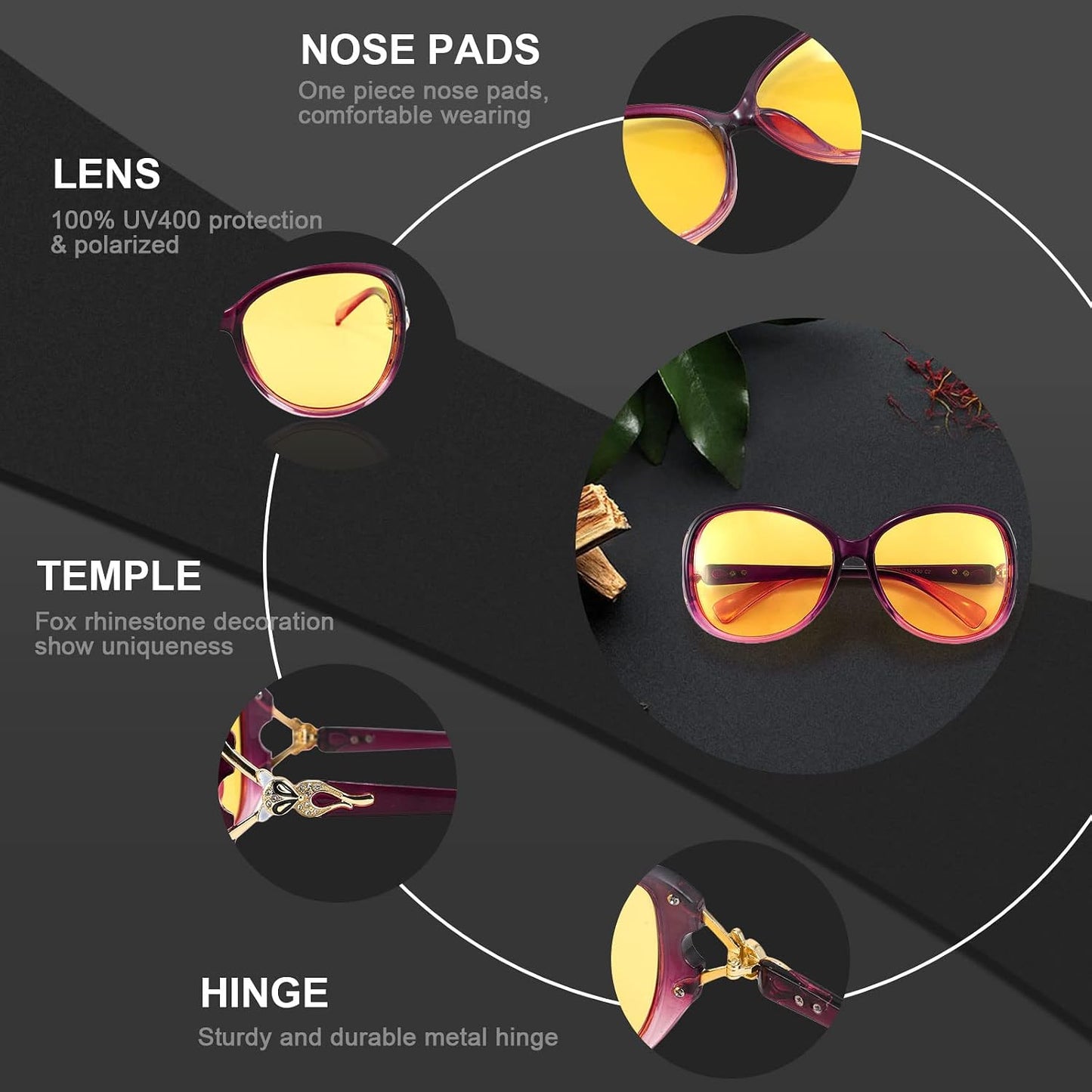 商品图片 27 | B08S7G8RRP | FEISEDY Oversized Polarized Sunglasses Women Men Large Shades B2730