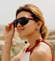 ÉÌƷͼƬ 30 | B0CT8R8S1H | FEISEDY Steampunk with Side Shields Aviator Sunglasses for Men Women 80s Retro Flat Top Oversized Polarized Shades B0096