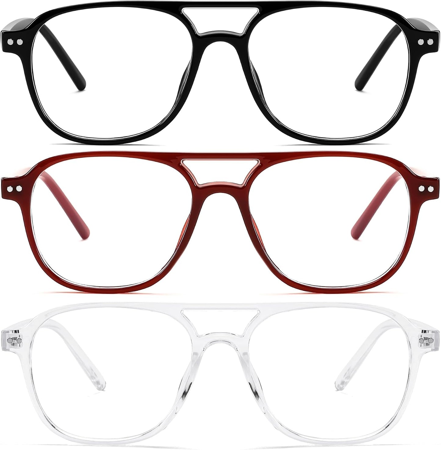 商品图片 40 | B0CY2LFJP7 | FEISEDY Blue Light Blocking Glasses Women Men Square Computer Lightweight Pilot Glasses Anti Eyestrain & UV Glare B0141