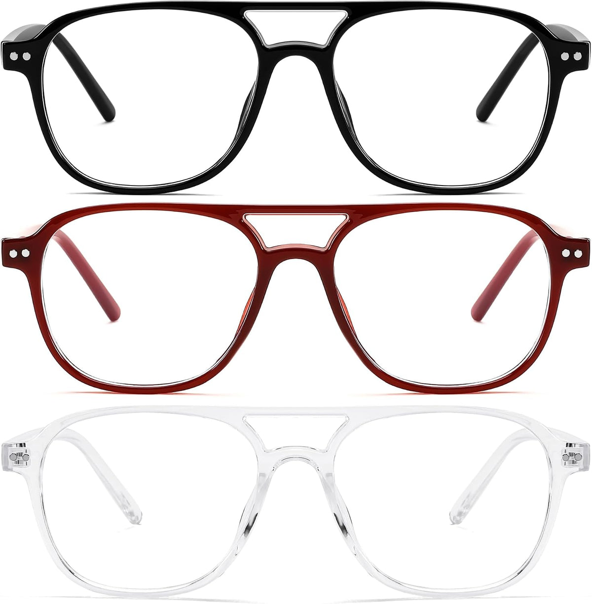 ÉÌƷͼƬ 40 | B0CY2LFJP7 | FEISEDY Blue Light Blocking Glasses Women Men Square Computer Lightweight Pilot Glasses Anti Eyestrain & UV Glare B0141