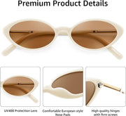 ÉÌƷͼƬ 4 | B0H2VP4ZBG | FEISEDY Oval Cat Eye Sunglasses for Women, 90s Narrow Y2K Shades B0435