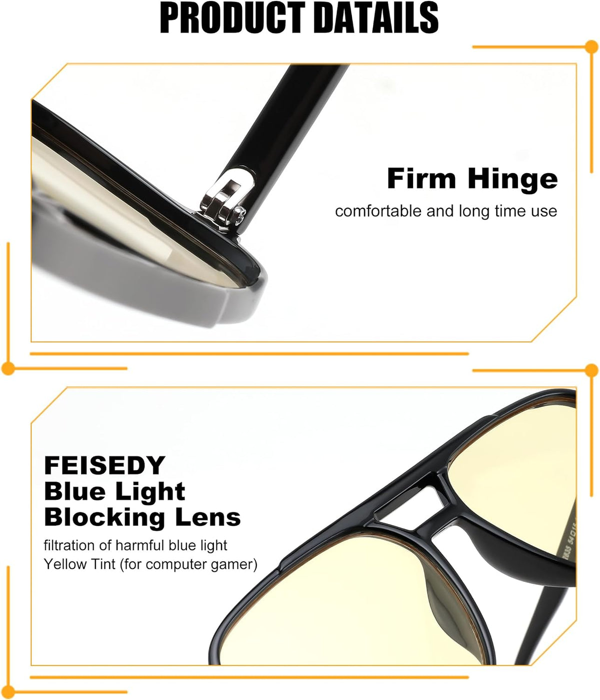 ÉÌƷͼƬ 4 | B0GCVQFPW9 | FEISEDY Blue Light Glasses for Computer Gaming Anti Eyestrain Glasses G2835