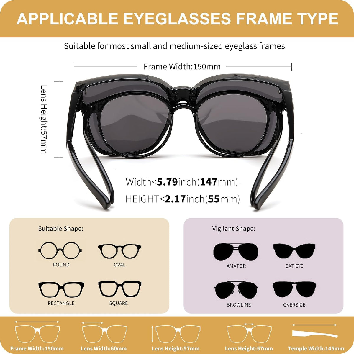 ÉÌƷͼƬ 4 | B0D9N67YQ7 | FEISEDY Folding Polarized Fit Over Glasses Sunglasses for Women Men Lightweight Foldable Sunglasses Over Glasses B0218