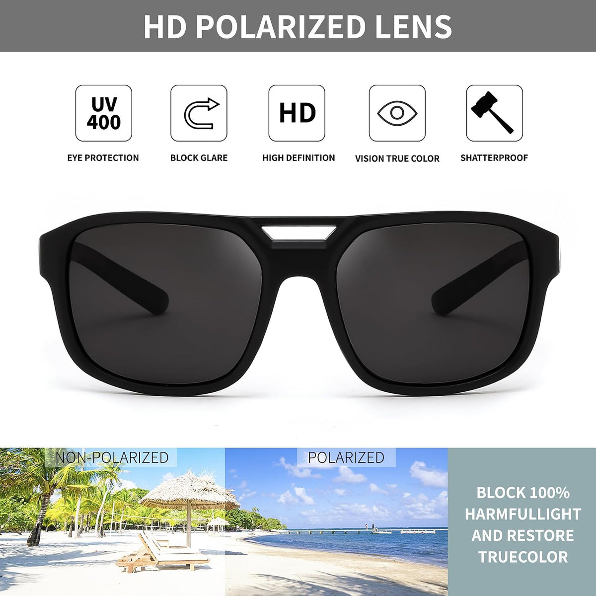 ÉÌƷͼƬ 5 | B0FV3CK7PF | FEISEDY Polarized Sunglasses Men Women Side Shield Goggles Retro Pilot Square Steampunk Fishing Sun Glasses B0348