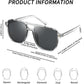商品图片 32 | B09J8999GR | FEISEDY Retro Square Aviator Sunglasses Women Men 70s Vintage Trendy Plastic Frame Sun Glasses B2835