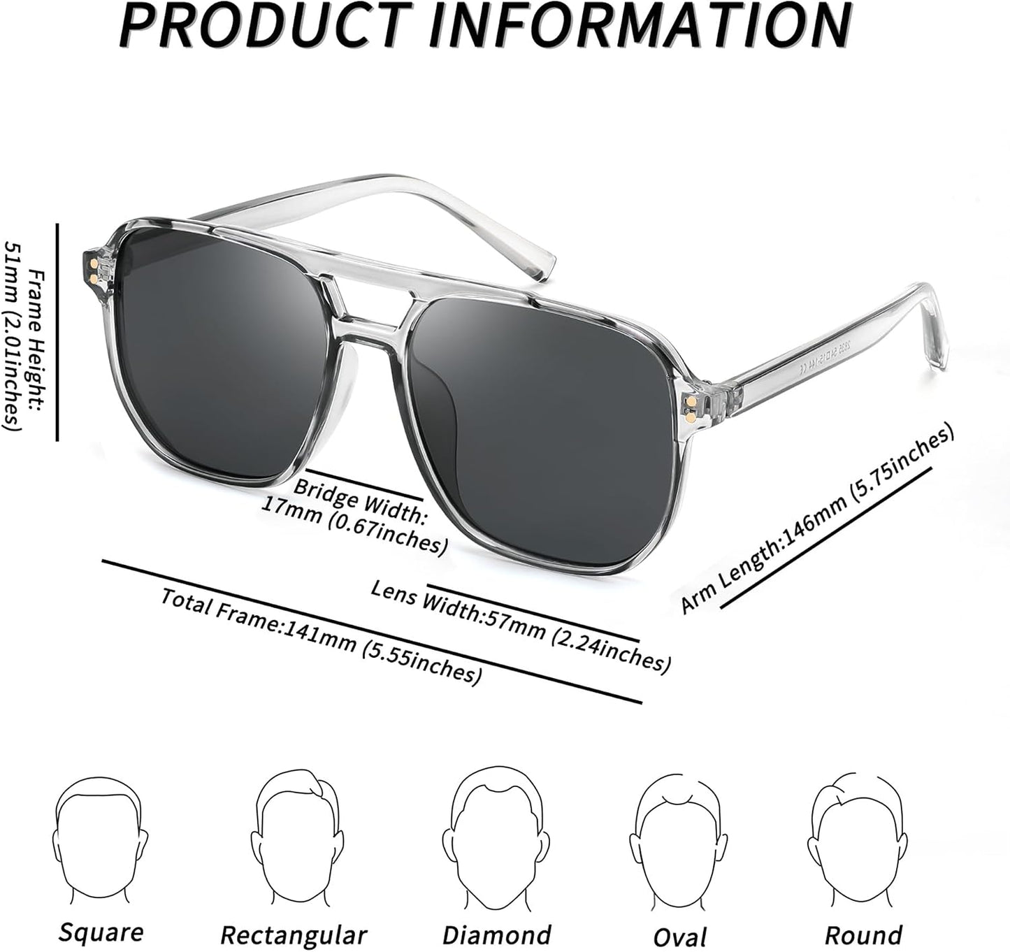 商品图片 32 | B09J8999GR | FEISEDY Retro Square Aviator Sunglasses Women Men 70s Vintage Trendy Plastic Frame Sun Glasses B2835