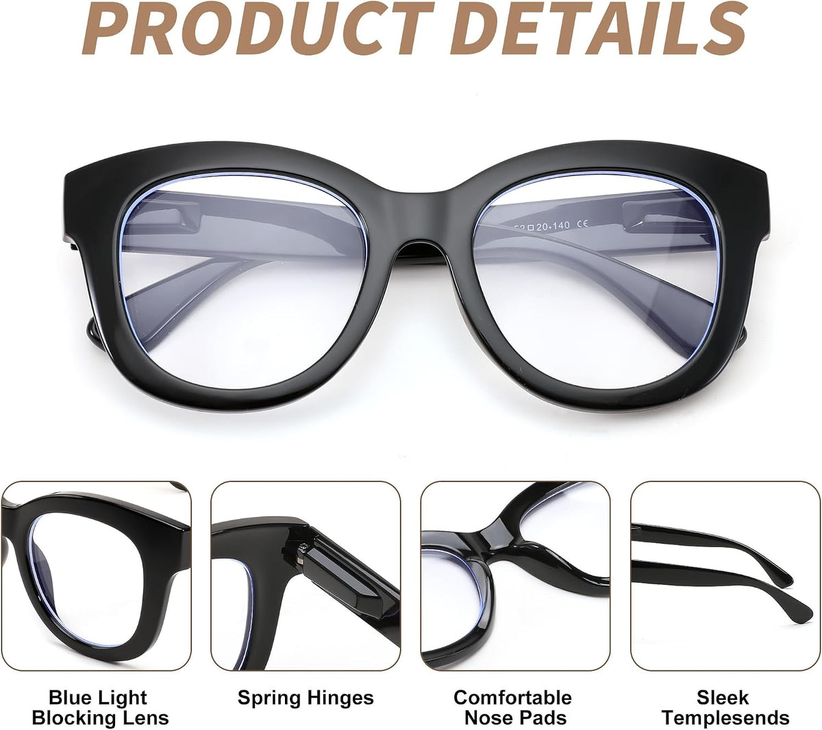 ÉÌƷͼƬ 10 | B0DSP9ZRGV | FEISEDY Retro Blue Light Glasses for Women Men, Thick Square Glasses Blue Light Blocking, Anti Glare Digital &Eyestrain B0278