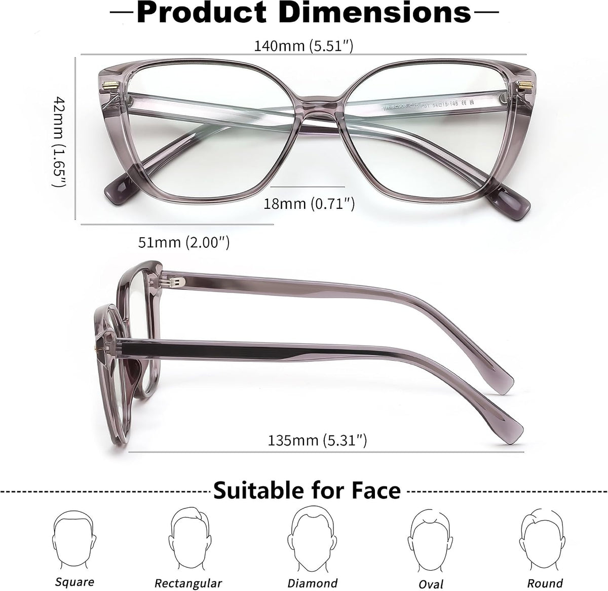 ÉÌƷͼƬ 14 | B0CTQL71PM | FEISEDY Cat Eye Blue Light Glasses for Women Anti Glare Eyestrain Computer Game Glasse B0123