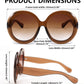 商品图片 18 | B0C7ZVD4MD | FEISEDY Oval Oversized Trendy Sunglasses Women Men Stylish Retro Big Frame Vacation Sun Glasees UV400 Protection B0017