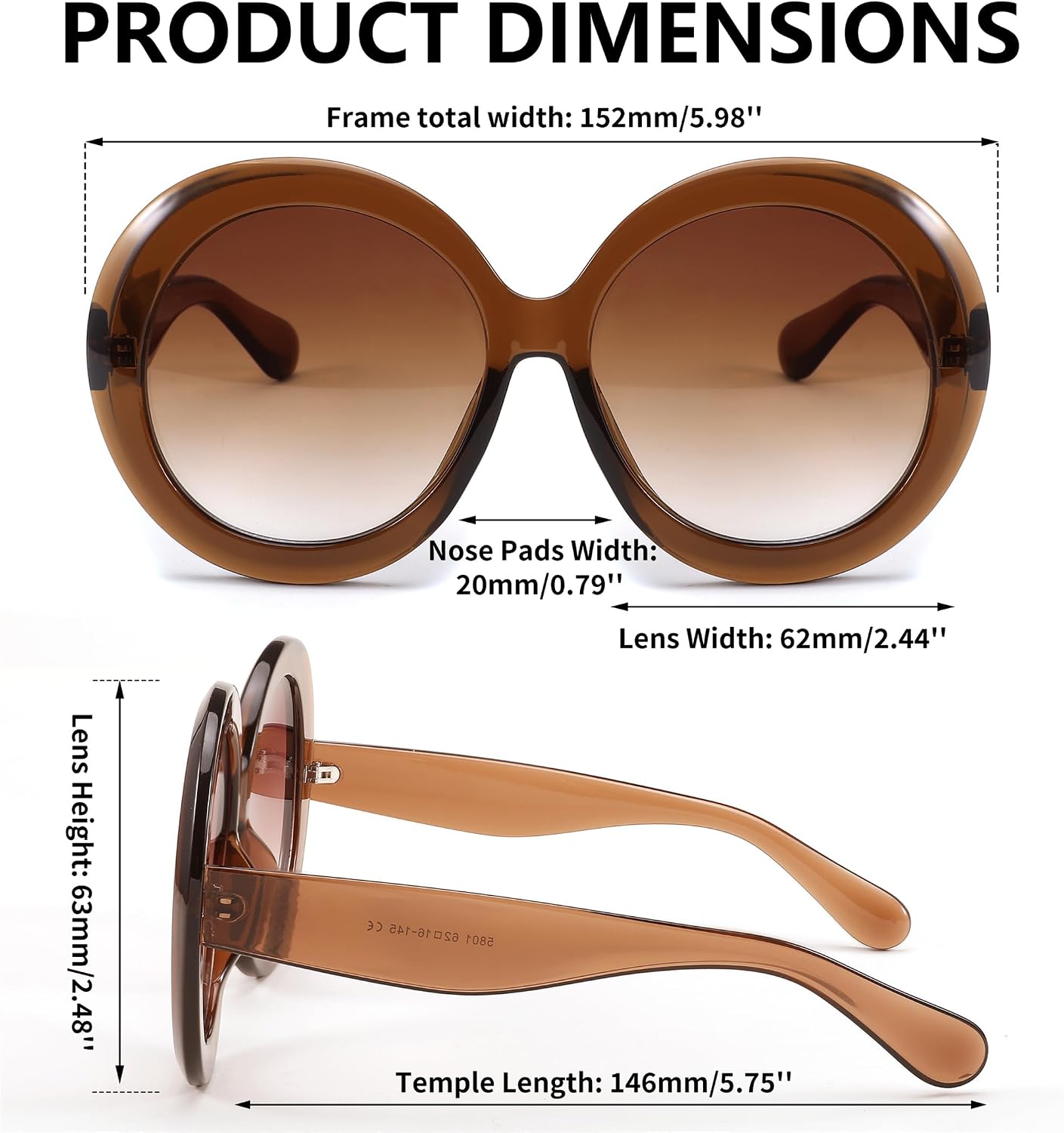 商品图片 18 | B0C7ZVD4MD | FEISEDY Oval Oversized Trendy Sunglasses Women Men Stylish Retro Big Frame Vacation Sun Glasees UV400 Protection B0017