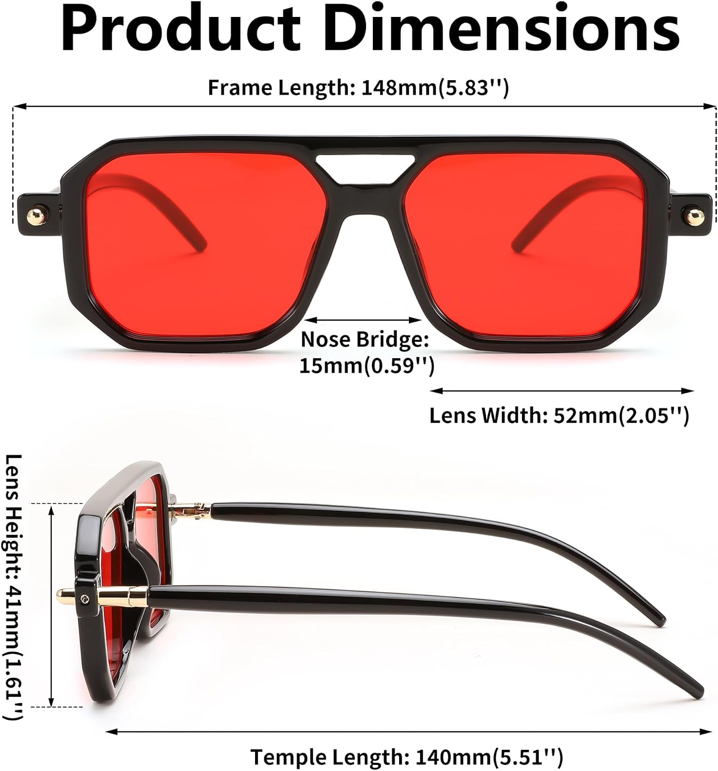 商品图片 195 | B09YTJ4FQZ | FEISEDY Vintage Square 70s Flat Aviator Sunglasses Women Men Classic Retro Stylish Frame UV400 Sunglasses B2622