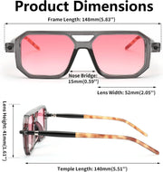 ÉÌƷͼƬ 24 | B09YTJ4FQZ | FEISEDY Vintage Square 70s Flat Aviator Sunglasses Women Men Classic Retro Stylish Frame UV400 Sunglasses B2622
