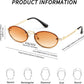 商品图片 4 | B0DGPQ2BTK | FEISEDY Retro Oval Sunglasses for Women Men Trendy Sun Glasses Classic Metal Shades UV400 Protection B0245