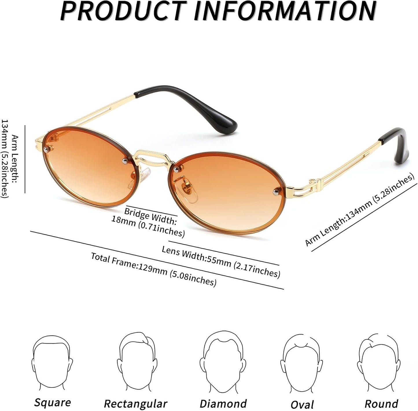 商品图片 4 | B0DGPQ2BTK | FEISEDY Retro Oval Sunglasses for Women Men Trendy Sun Glasses Classic Metal Shades UV400 Protection B0245