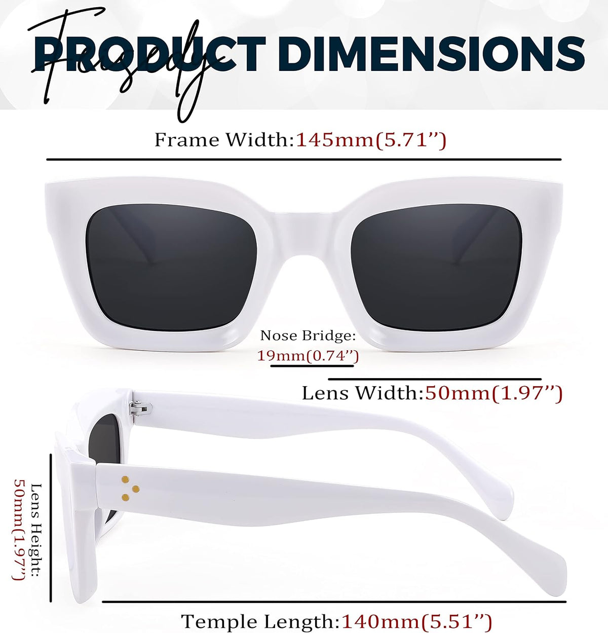 ÉÌƷͼƬ 31 | B07MNGNLNT | FEISEDY Classic Women Sunglasses Fashion Thick Square Sun Glasses B2471