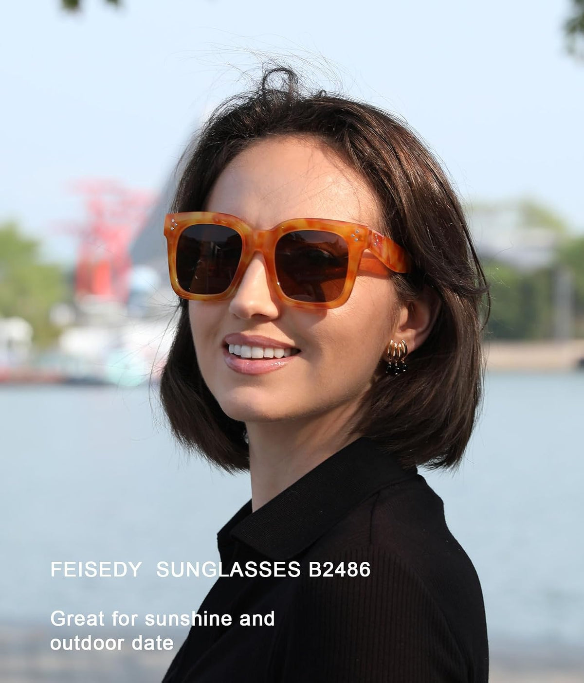 ÉÌƷͼƬ 58 | B07Q31N6CH | FEISEDY Vintage Butterfly Sunglasses Designer Luxury Sun Glasses B2486