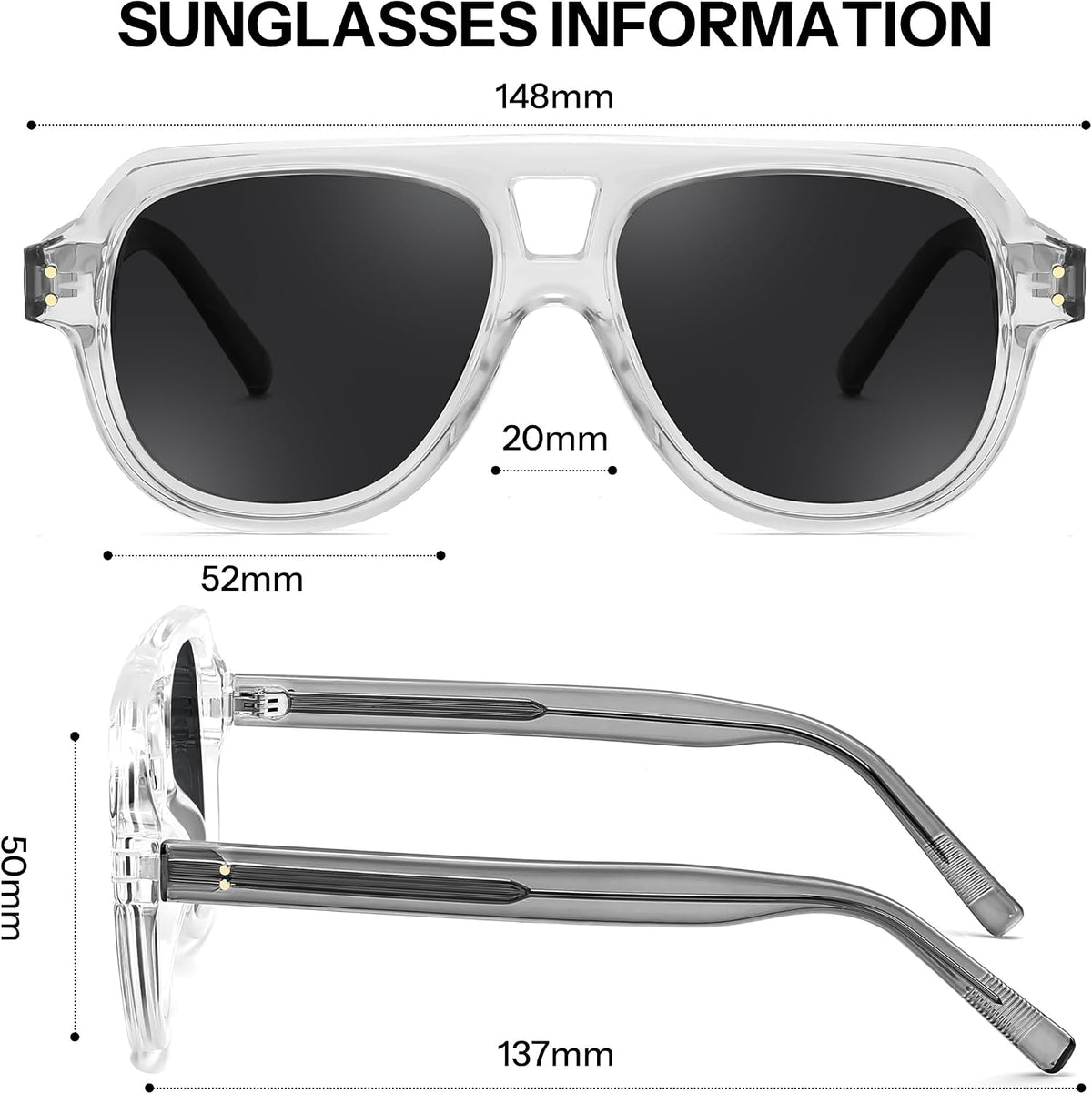 ÉÌƷͼƬ 12 | B0H1WK6BZT | FEISEDY Retro Aviator Polarized Sunglasses Men Women Trendy Square B0433