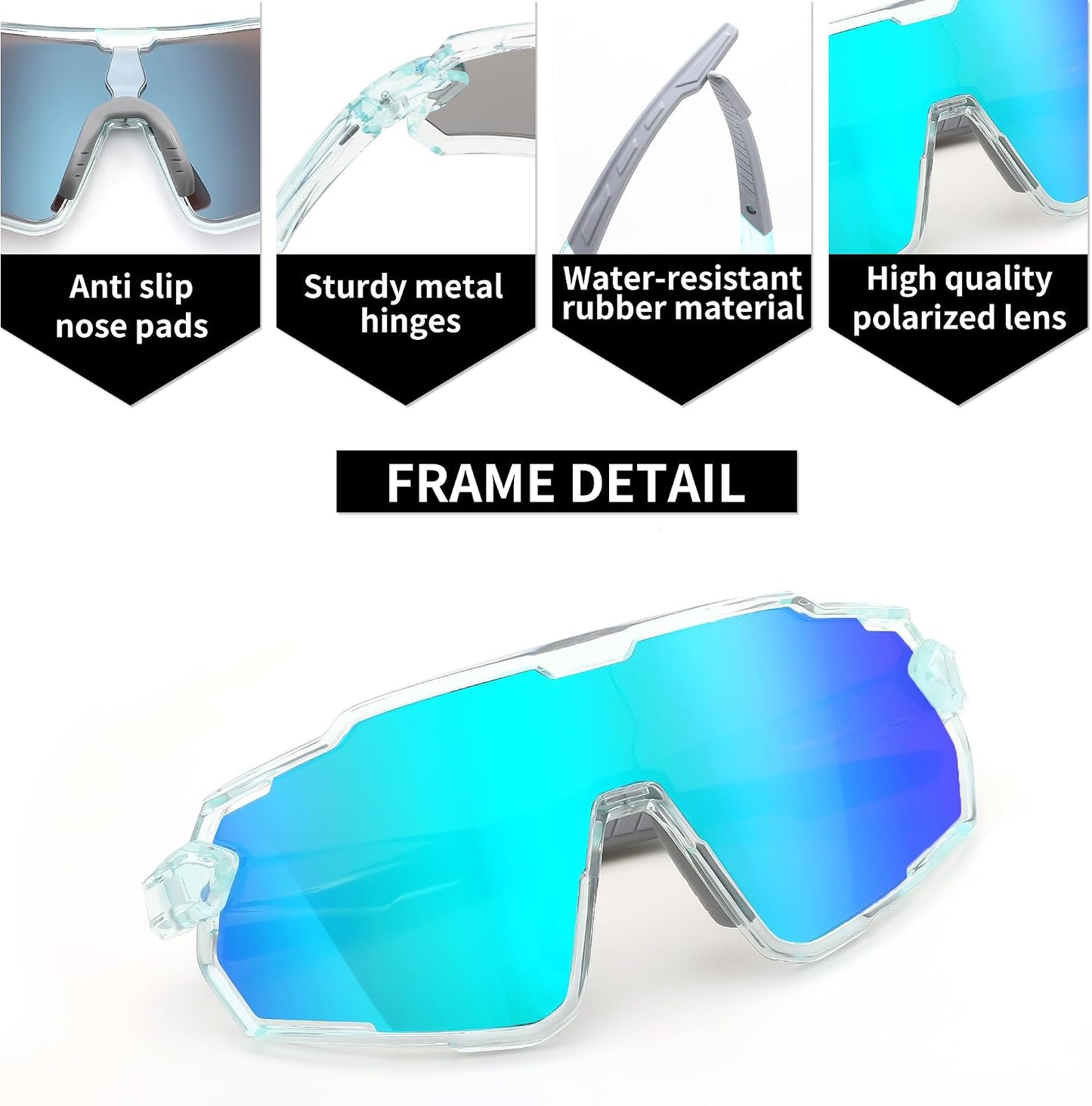 商品图片 23 | B0D6XZ67Q2 | FEISEDY Kids Teens Baseball Polarized Sunglasses Lightweight Frame UV400 Sports Cycling Shades for Boys Girls B0190