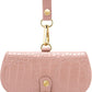 商品图片 14 | B0H4QTYMQP | FEISEDY Soft Crocodile Textured Leather Sunglass Bag, Portable Glasses Pouch With Button Clip Wrist Strap B0366