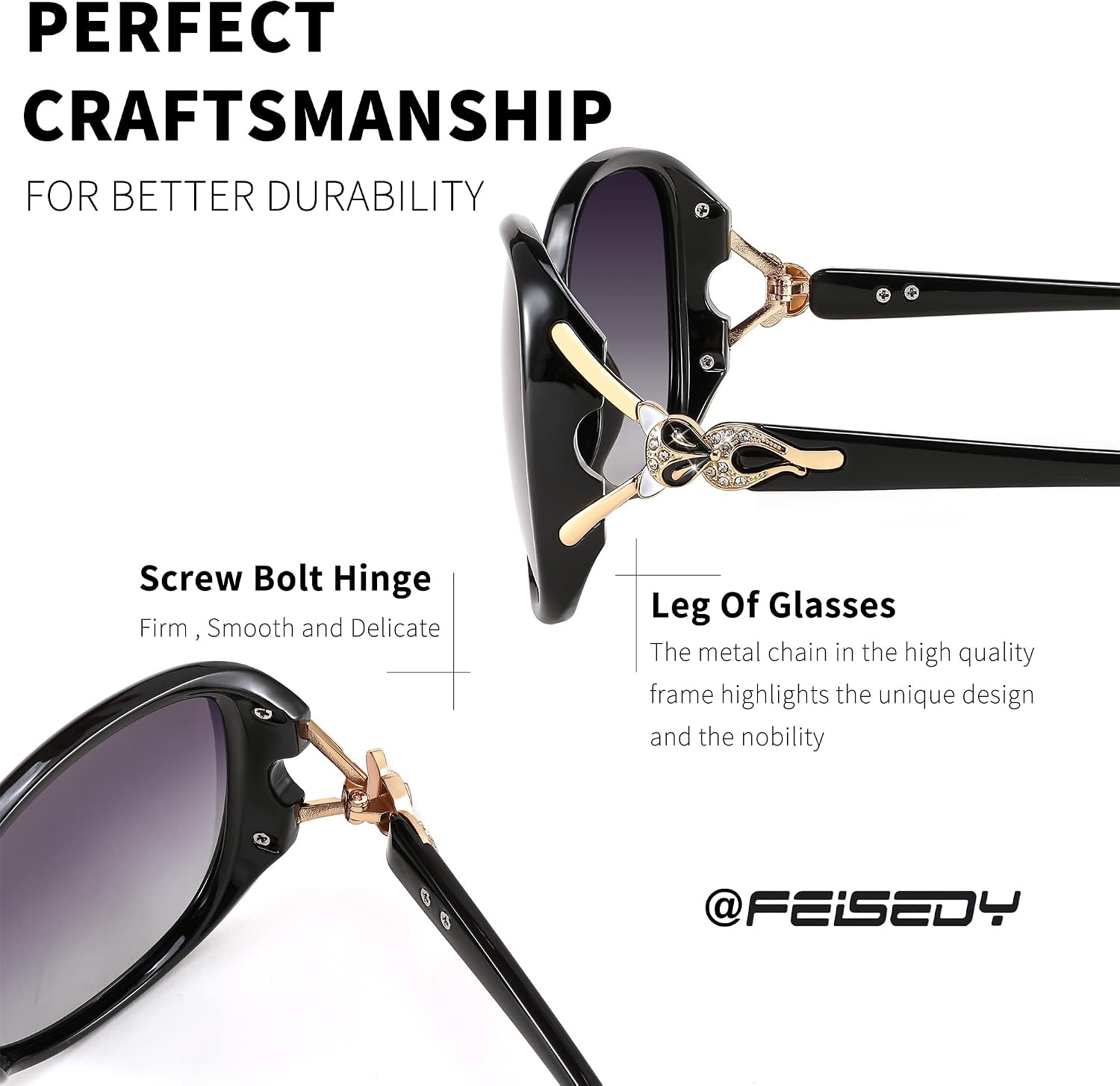 商品图片 4 | B08S7G8RRP | FEISEDY Oversized Polarized Sunglasses Women Men Large Shades B2730