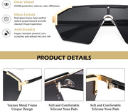 ÉÌƷͼƬ 7 | B0D6G3P982 | FEISEDY Fashion Flat One Piece Oversized Sunglasses Rimless Irregular Stylish Retro Design Shade Women Men B0153