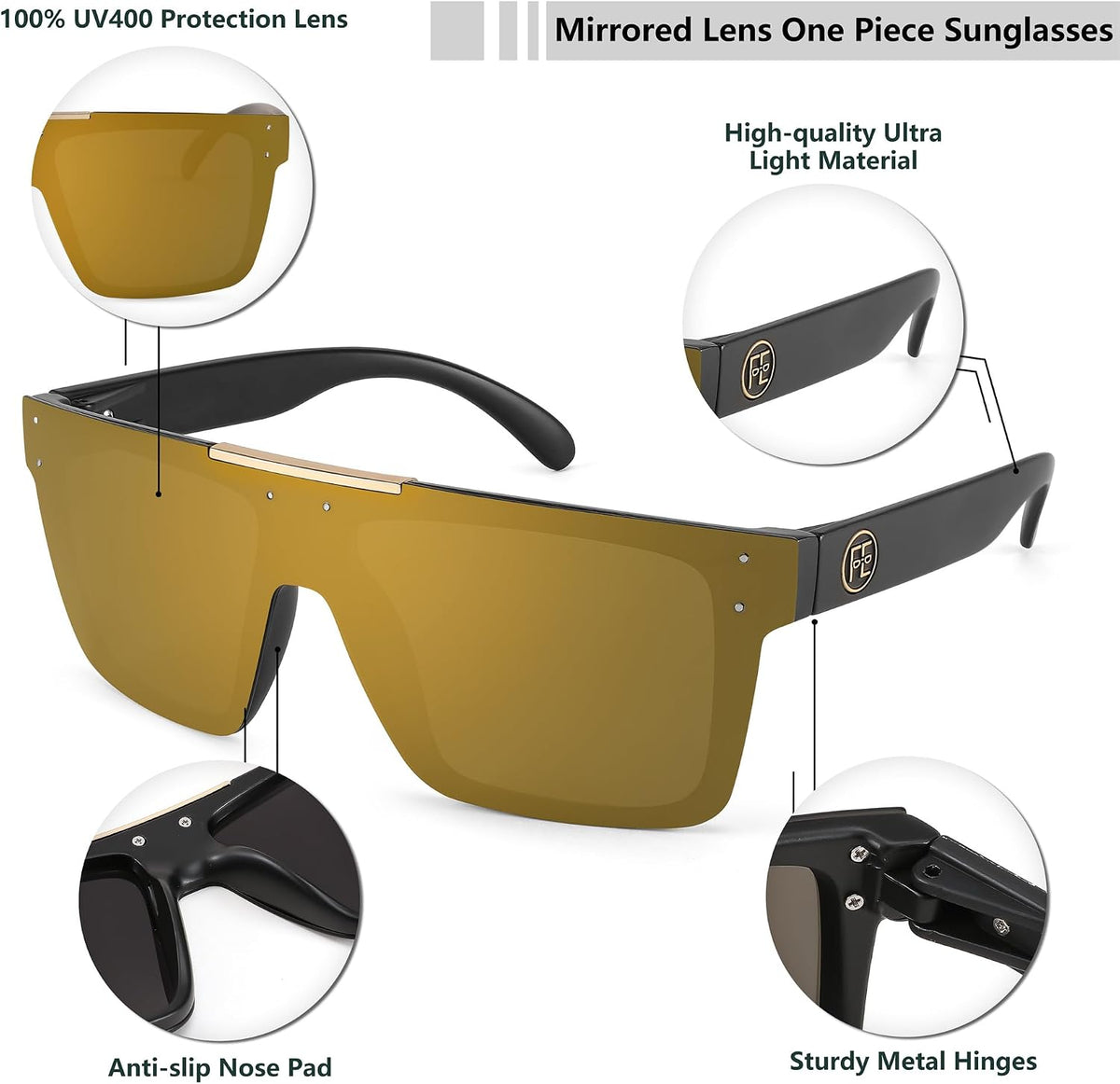 ÉÌƷͼƬ 49 | B0BZ4J86KV | FEISEDY Polarized Sunglasses for Men, Z87 Oversized Square Flat Top B2990
