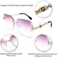 商品图片 29 | B083VRLS2Q | FEISEDY Classic Rimless Sunglasses Women Metal Frame Diamond Cutting Lens Sun Glasses B2567