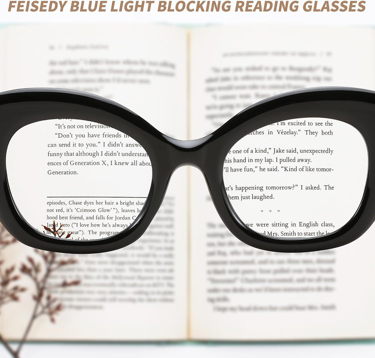 商品图片 3 | B0D93TT2FX | FEISEDY Reading Glasses for Women Fashion Cat Eye Blue Light Blocking Glasses Anti- Glare Digital Eyestrain Readers B0139
