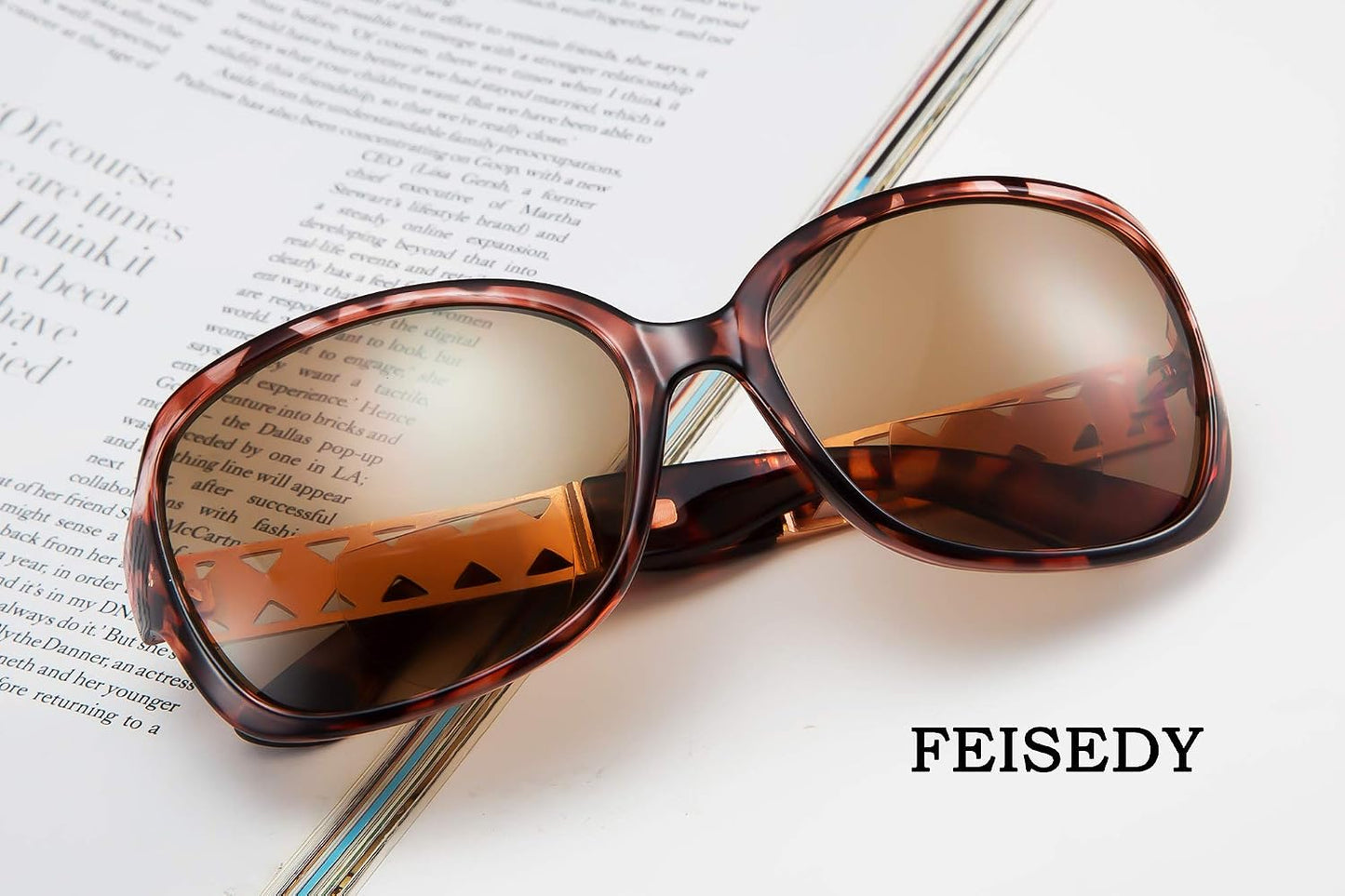 商品图片 6 | B07W4CF5Y8 | FEISEDY Womens Bifocal Reading Sunglasses Jackie O Fashion Sun Readers Glasses B2513