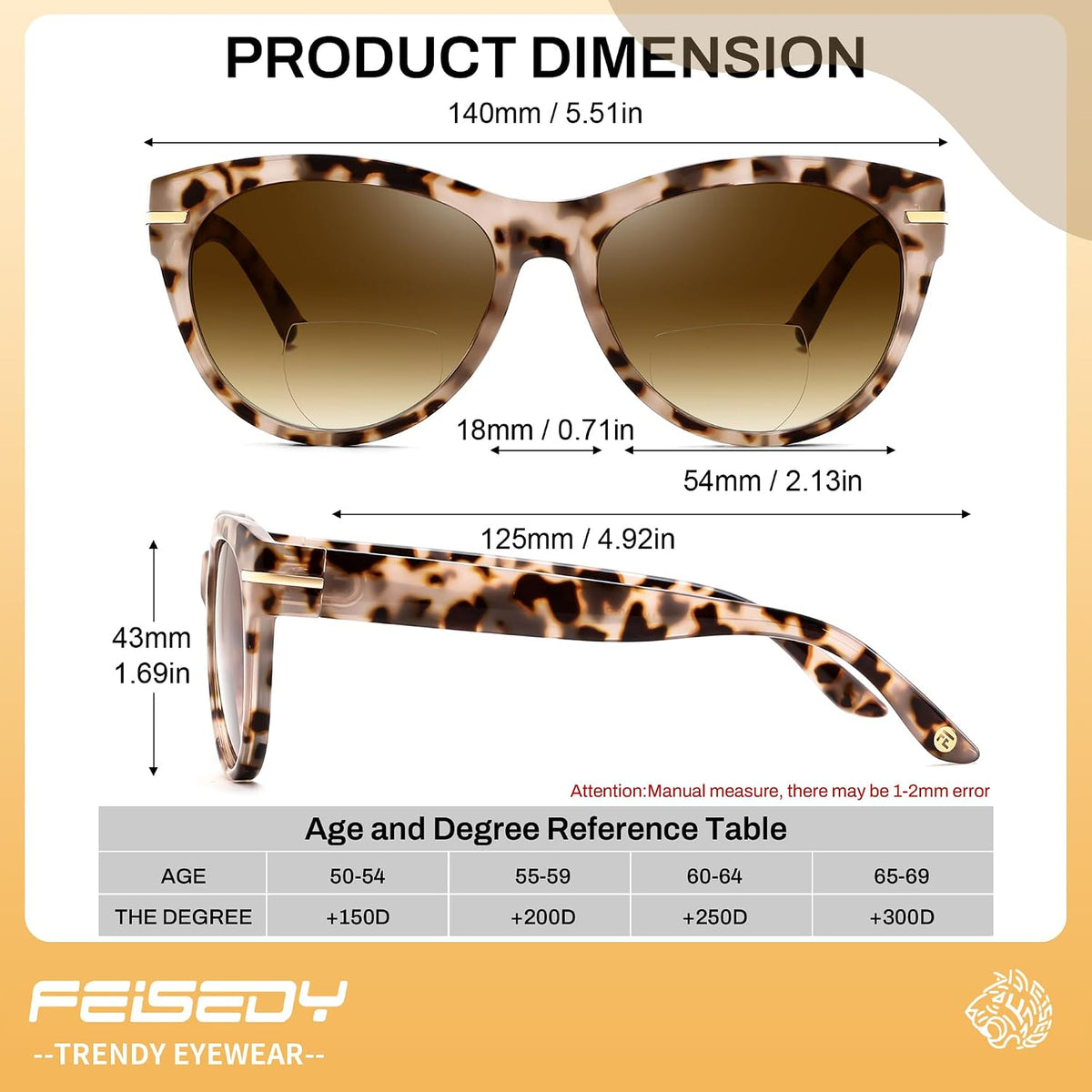 ÉÌƷͼƬ 23 | B0HDS914Y5 | FEISEDY Bifocal Sunglasses Reader Women Stylish Cat Eye Sun Readers B0392
